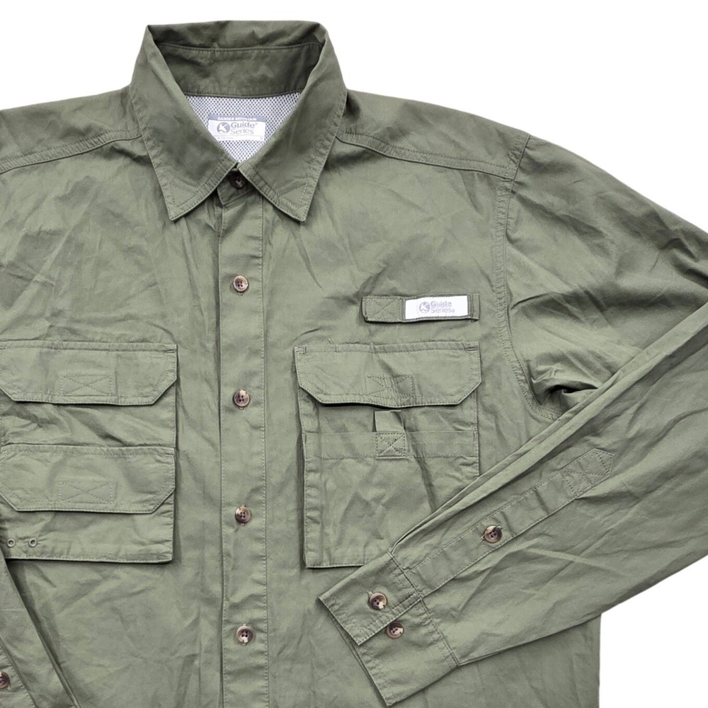 Gander Mountain Guide Series Long Sleeve Vented Fishing Shirt Green‎ Mens Small